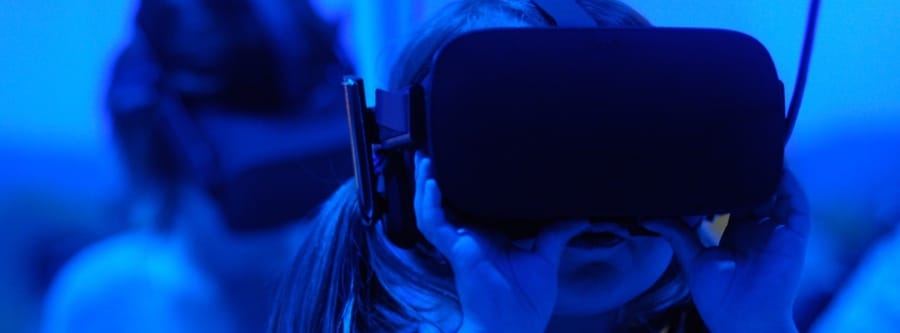 Girl using Virtual Reality