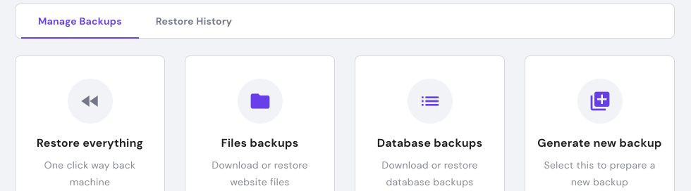 Hostinger Backup tools