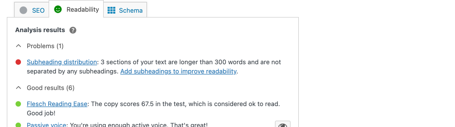 Yoast Readability Checks